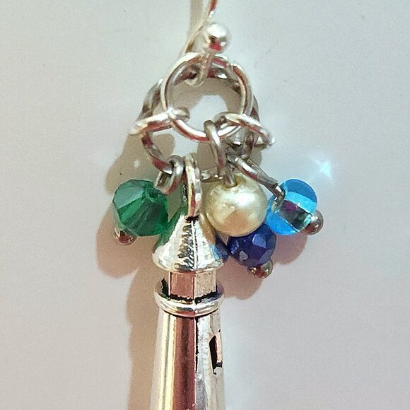 Handmade - Fun Tibetan Silver Lighthouse Earrings - Picture 5 of 6